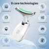 Neck Face Beauty Device Colorful LED Photon Therapy Skin Tighten Reduce Double Chin Anti Wrinkle Remove Lifting Massager - Image 3