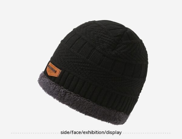 Men's Winter Scarf Gloves Three-piece Set Fleece-lined Warm Knitted Hat - Image 8