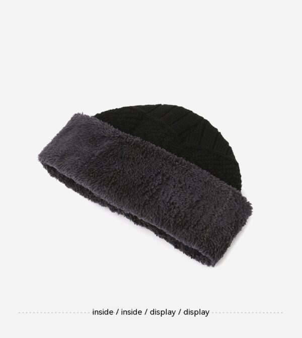Men's Winter Scarf Gloves Three-piece Set Fleece-lined Warm Knitted Hat - Image 10