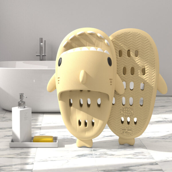Shark Slippers With Drain Holes Shower Shoes For Women Quick Drying Eva Pool Shark Slides Beach Sandals With Drain Holes - Image 5