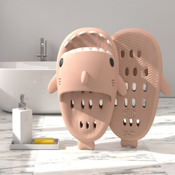 Shark Slippers With Drain Holes Shower Shoes For Women Quick Drying Eva Pool Shark Slides Beach Sandals With Drain Holes - Image 6